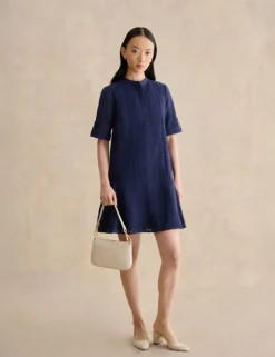 Pure Cotton Broderie Mini Shift Dress