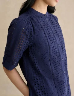 Pure Cotton Broderie Mini Shift Dress