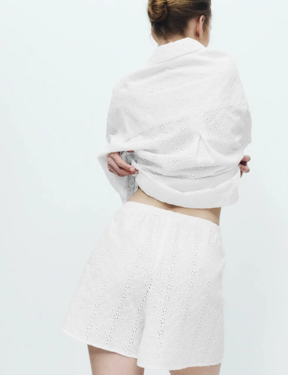 Pure Cotton Broderie Pyjama Shorts