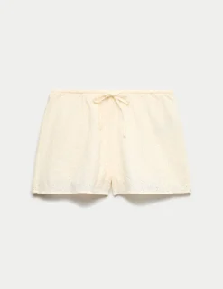 Pure Cotton Broderie Pyjama Shorts