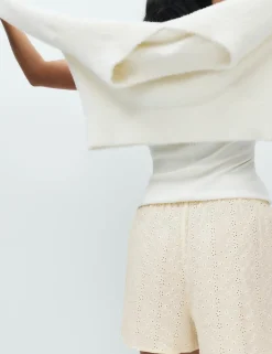Pure Cotton Broderie Pyjama Shorts