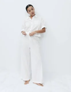 Pure Cotton Broderie Pyjama Bottoms