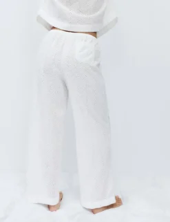 Pure Cotton Broderie Pyjama Bottoms