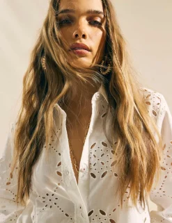 Pure Cotton Broderie Relaxed Shirt