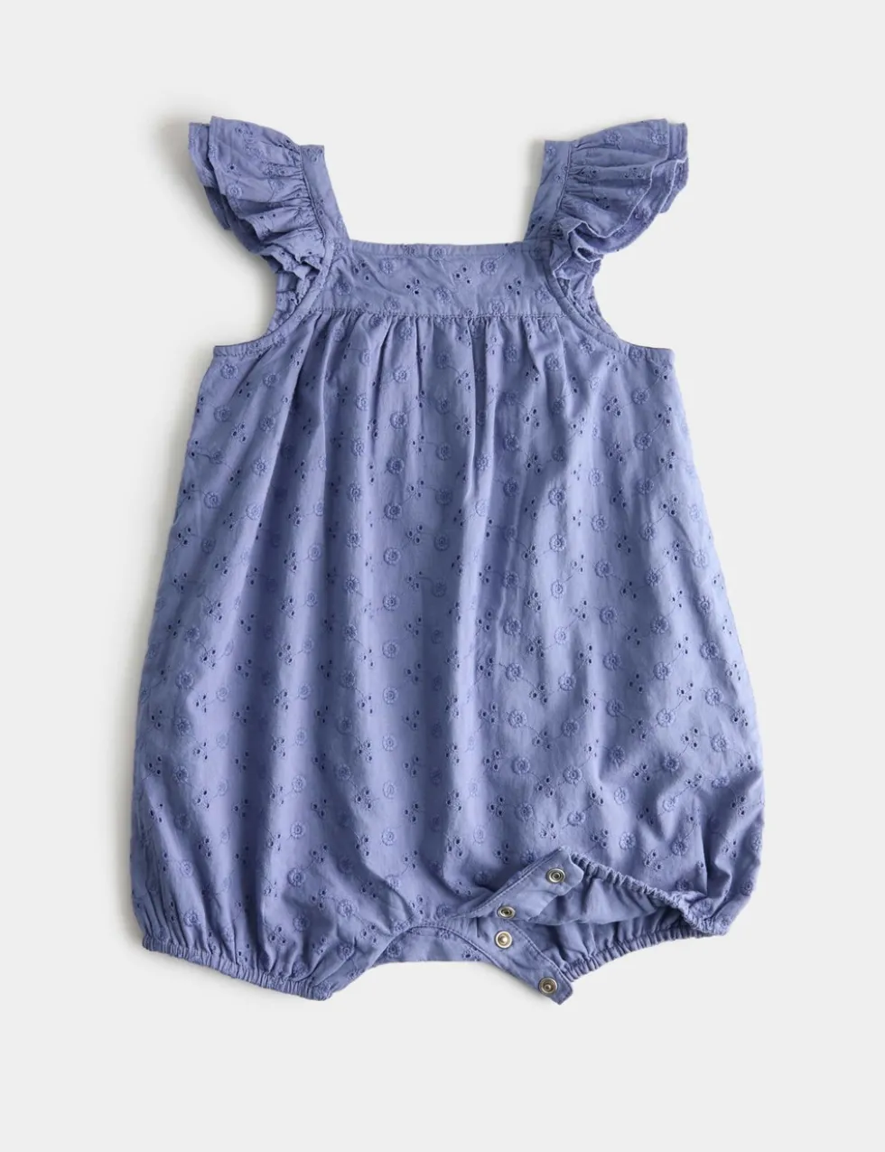 Pure Cotton Broderie Romper (0-3 Yrs)