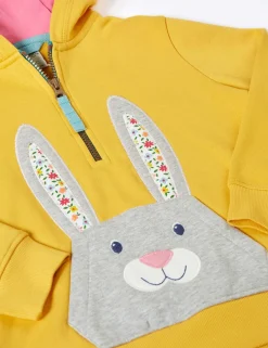 Pure Cotton Bunny Half Zip Hoodie (1-10 Yrs)