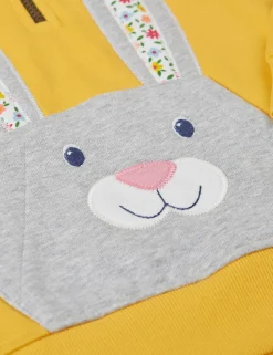 Pure Cotton Bunny Half Zip Hoodie (1-10 Yrs)