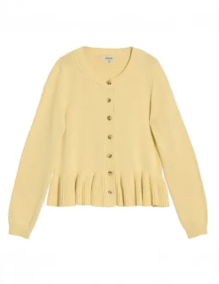Pure Cotton Button Front Peplum Cardigan