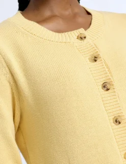 Pure Cotton Button Front Peplum Cardigan