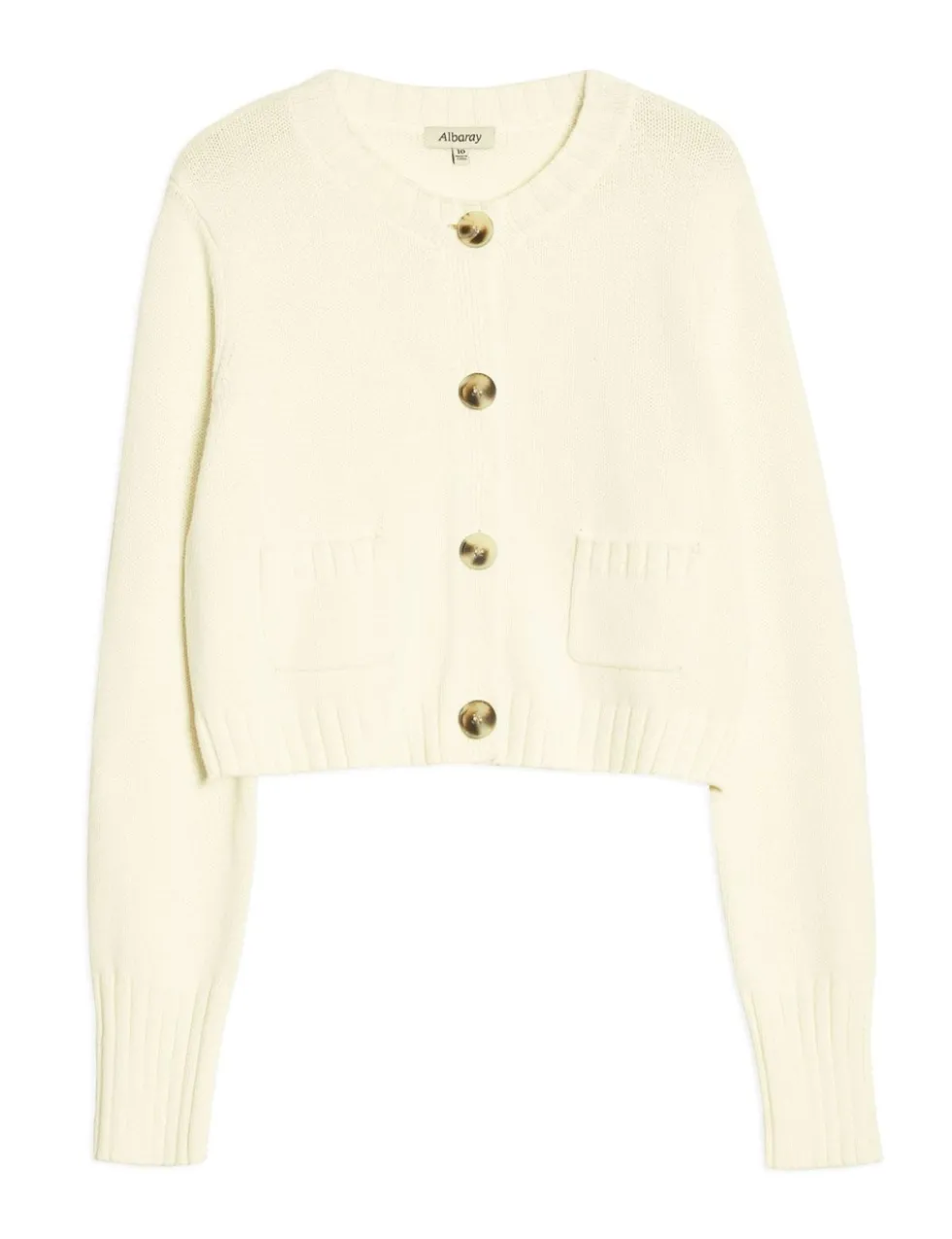 Pure Cotton Button Front Cropped Cardigan