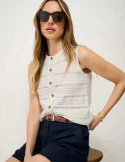 Pure Cotton Button Through Knitted Vest