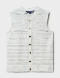Pure Cotton Button Through Knitted Vest