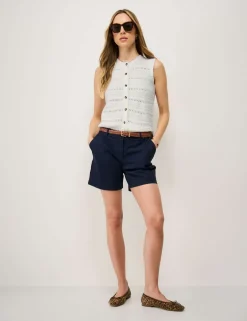Pure Cotton Button Through Knitted Vest