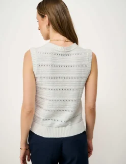 Pure Cotton Button Through Knitted Vest
