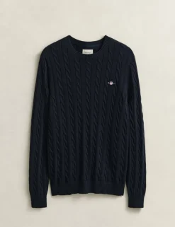 Pure Cotton Cable Crew Neck Jumper