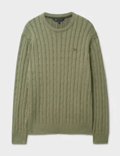Pure Cotton Cable Crew Neck Jumper