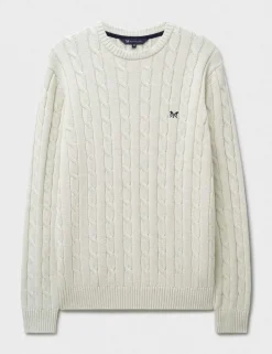 Pure Cotton Cable Crew Neck Jumper