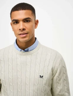 Pure Cotton Cable Crew Neck Jumper