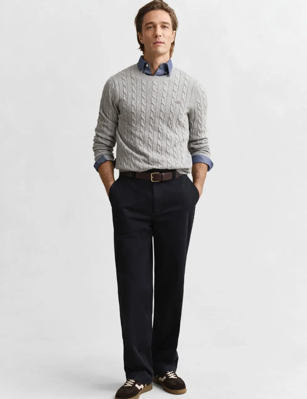 Pure Cotton Cable Crew Neck Jumper