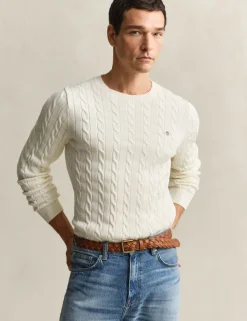 Pure Cotton Cable Crew Neck Jumper