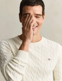 Pure Cotton Cable Crew Neck Jumper