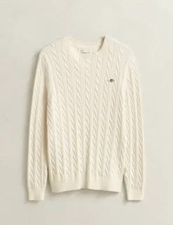 Pure Cotton Cable Crew Neck Jumper