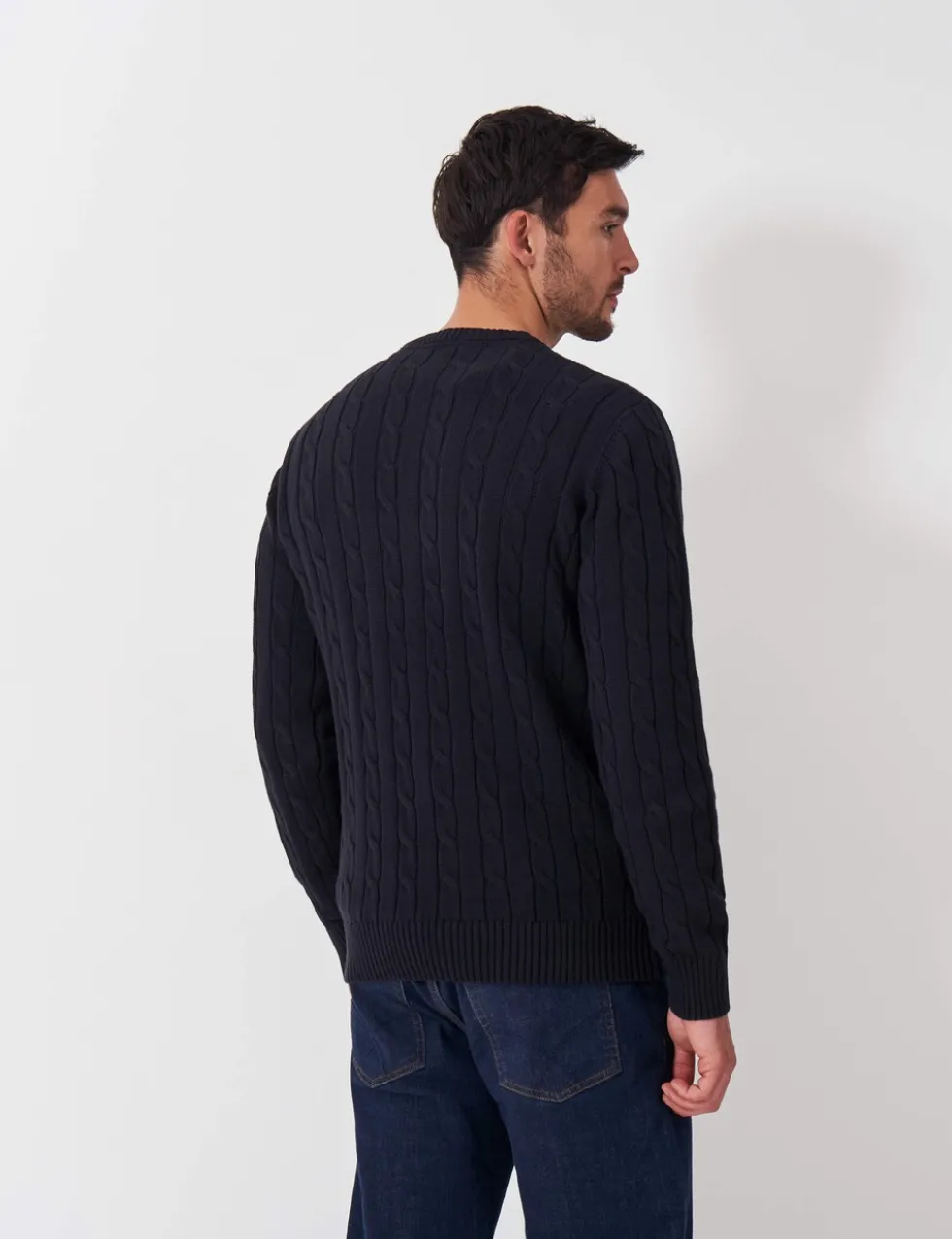Pure Cotton Cable Crew Neck Jumper