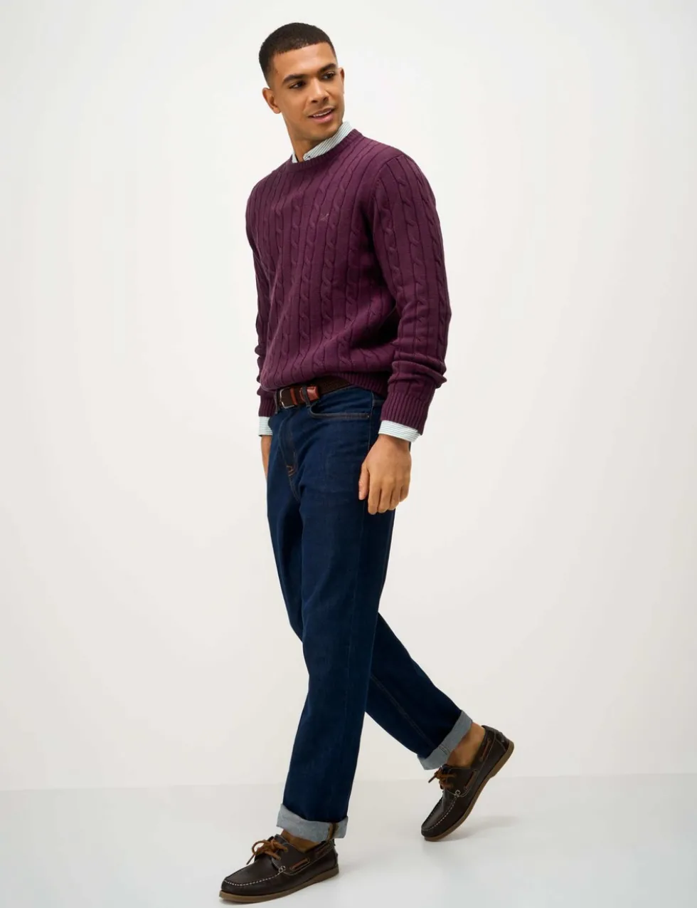 Pure Cotton Cable Crew Neck Jumper