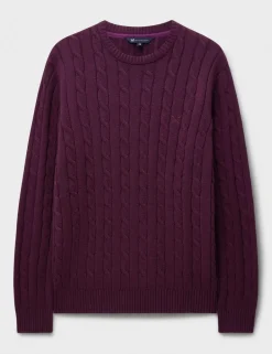 Pure Cotton Cable Crew Neck Jumper