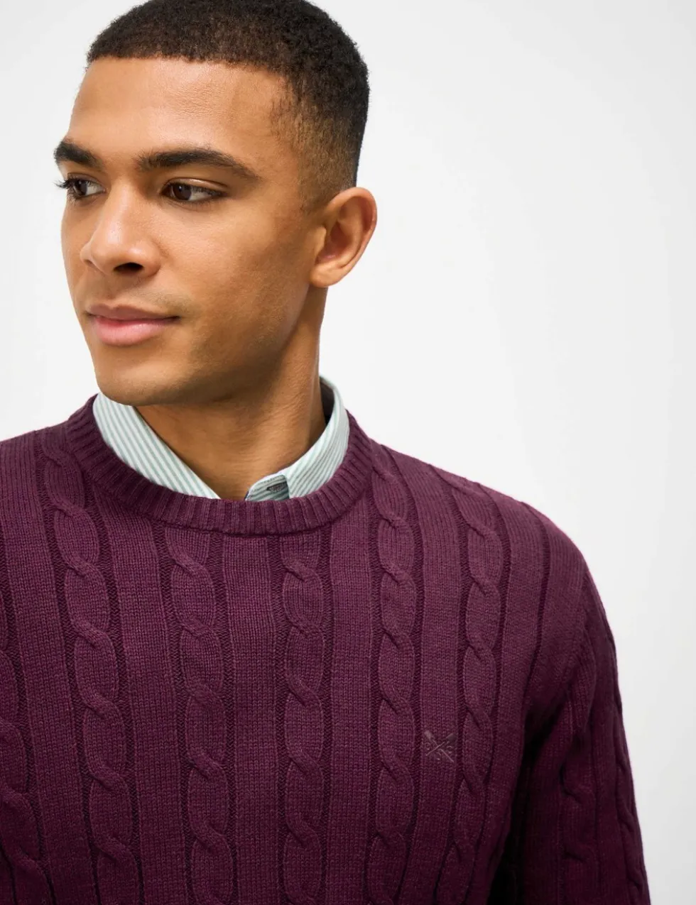 Pure Cotton Cable Crew Neck Jumper