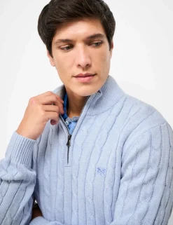Pure Cotton Cable Funnel Neck Jumper