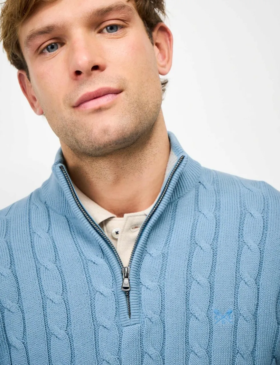 Pure Cotton Cable Funnel Neck Jumper