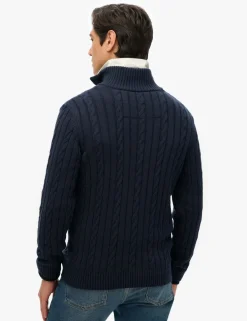 Pure Cotton Cable Half Zip Jumper