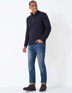 Pure Cotton Cable Half Zip Jumper
