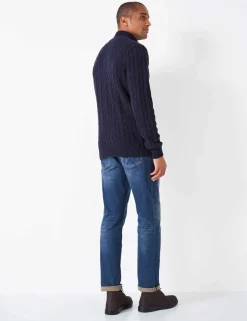 Pure Cotton Cable Half Zip Jumper
