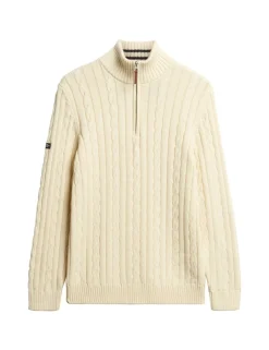 Pure Cotton Cable Half Zip Jumper