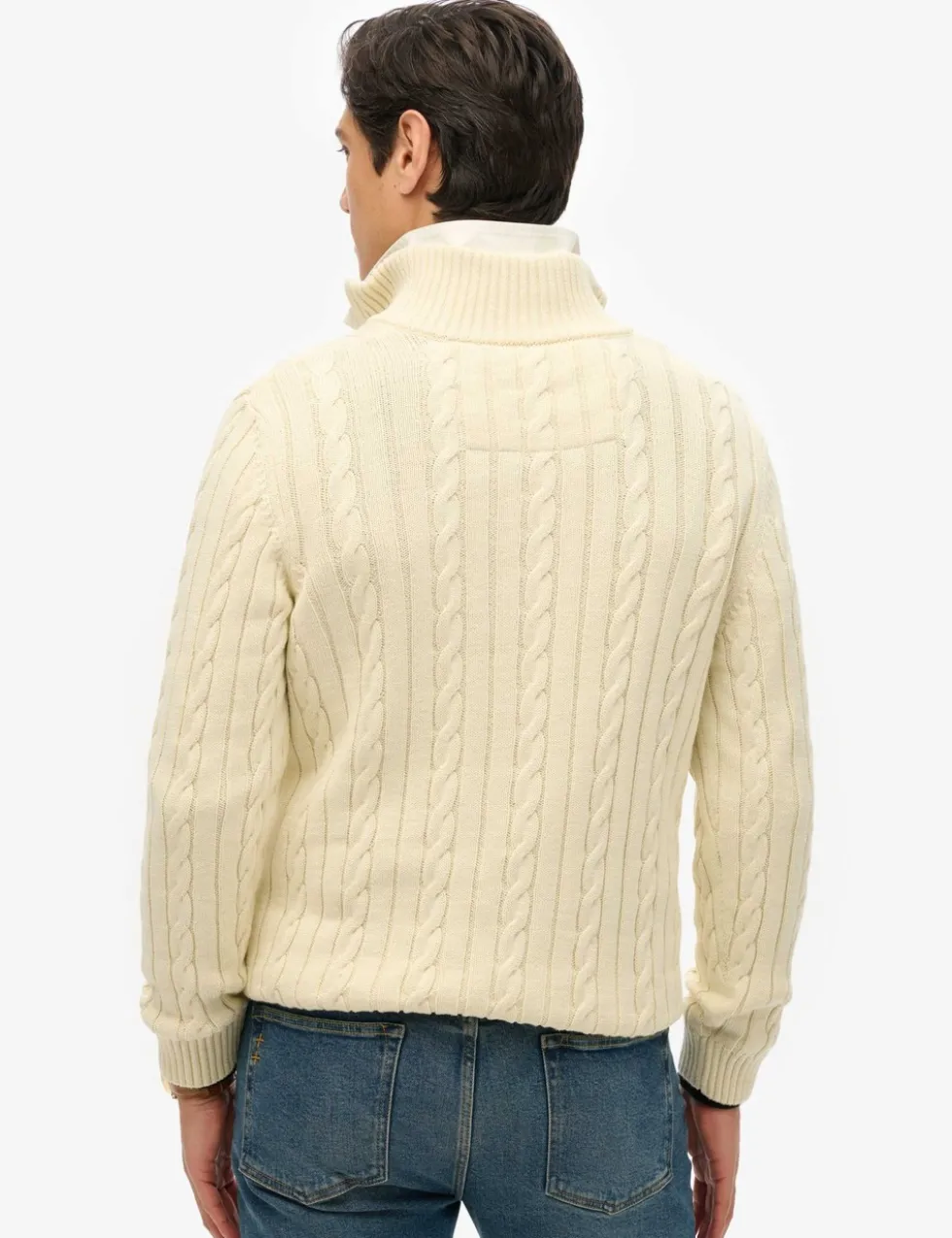 Pure Cotton Cable Half Zip Jumper