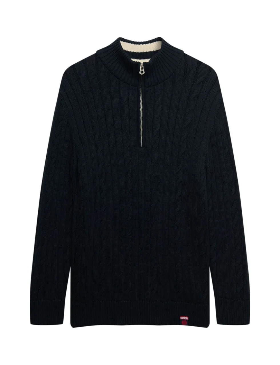 Pure Cotton Cable Knit Half Zip Jumper