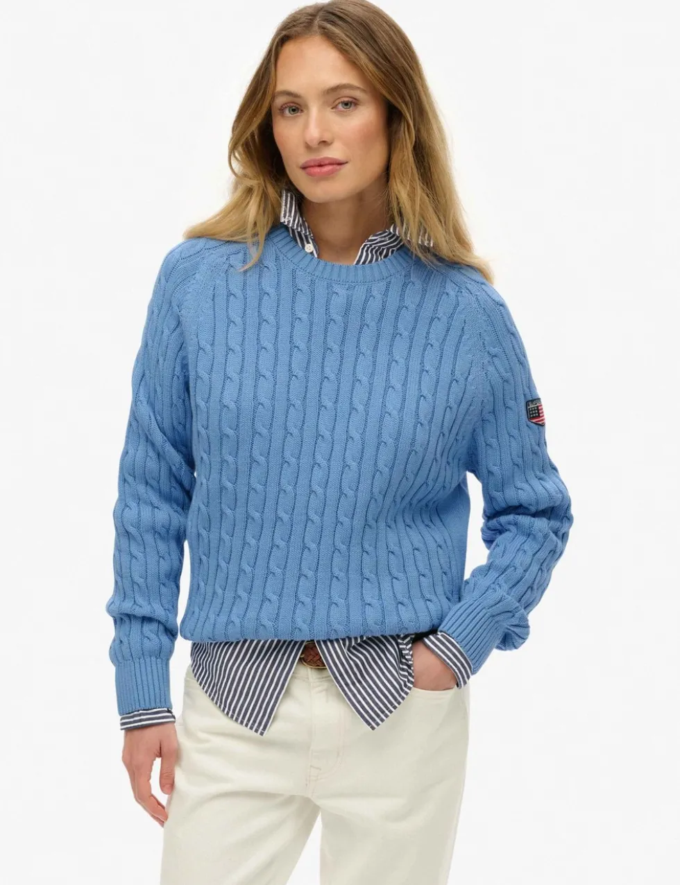 Pure Cotton Cable Knit Relaxed Jumper