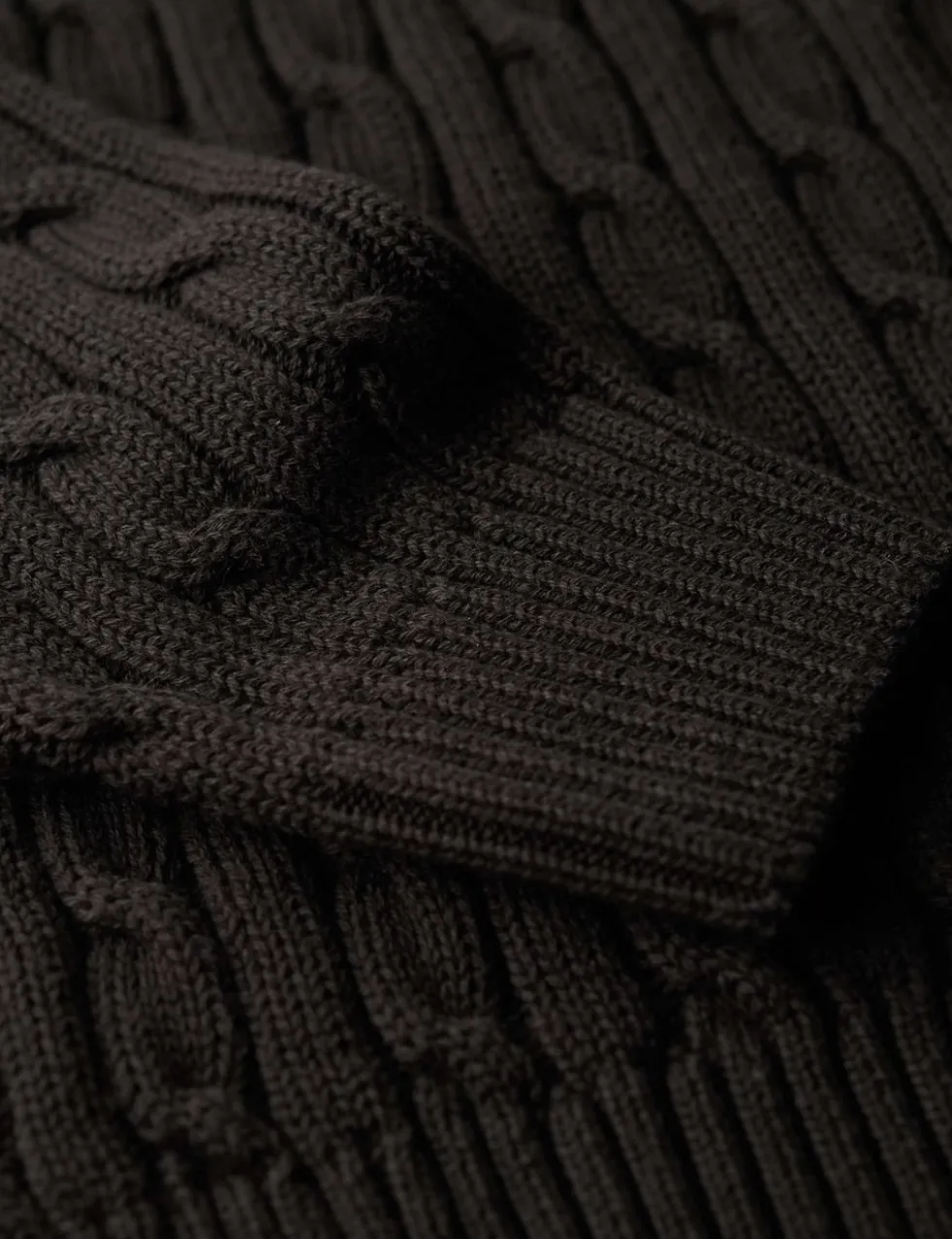 Pure Cotton Cable Knit Roll Neck Jumper