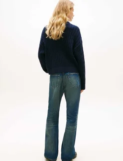 Pure Cotton Cable Knit V-Neck Jumper