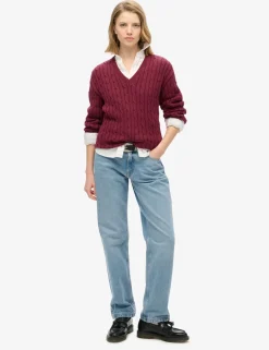 Pure Cotton Cable Knit V-Neck Jumper