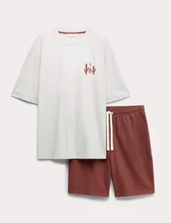 Pure Cotton Cactus Embroidery Pyjama Set
