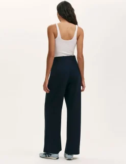 Pure Cotton Canvas Wide Leg Trousers