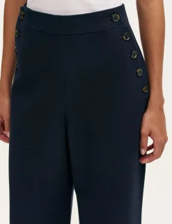 Pure Cotton Canvas Wide Leg Trousers