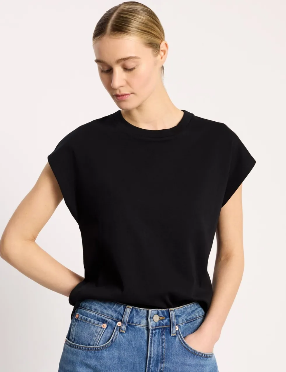 Pure Cotton Cap Sleeve T-Shirt