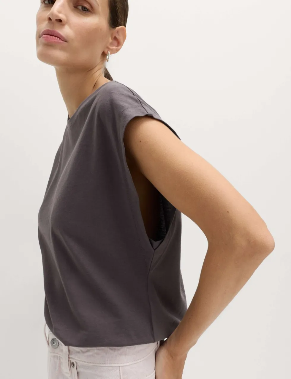 Pure Cotton Cap Sleeve T-Shirt