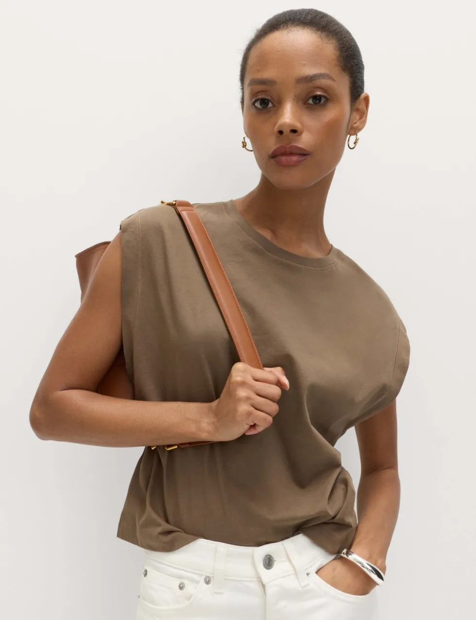 Pure Cotton Cap Sleeve T-Shirt