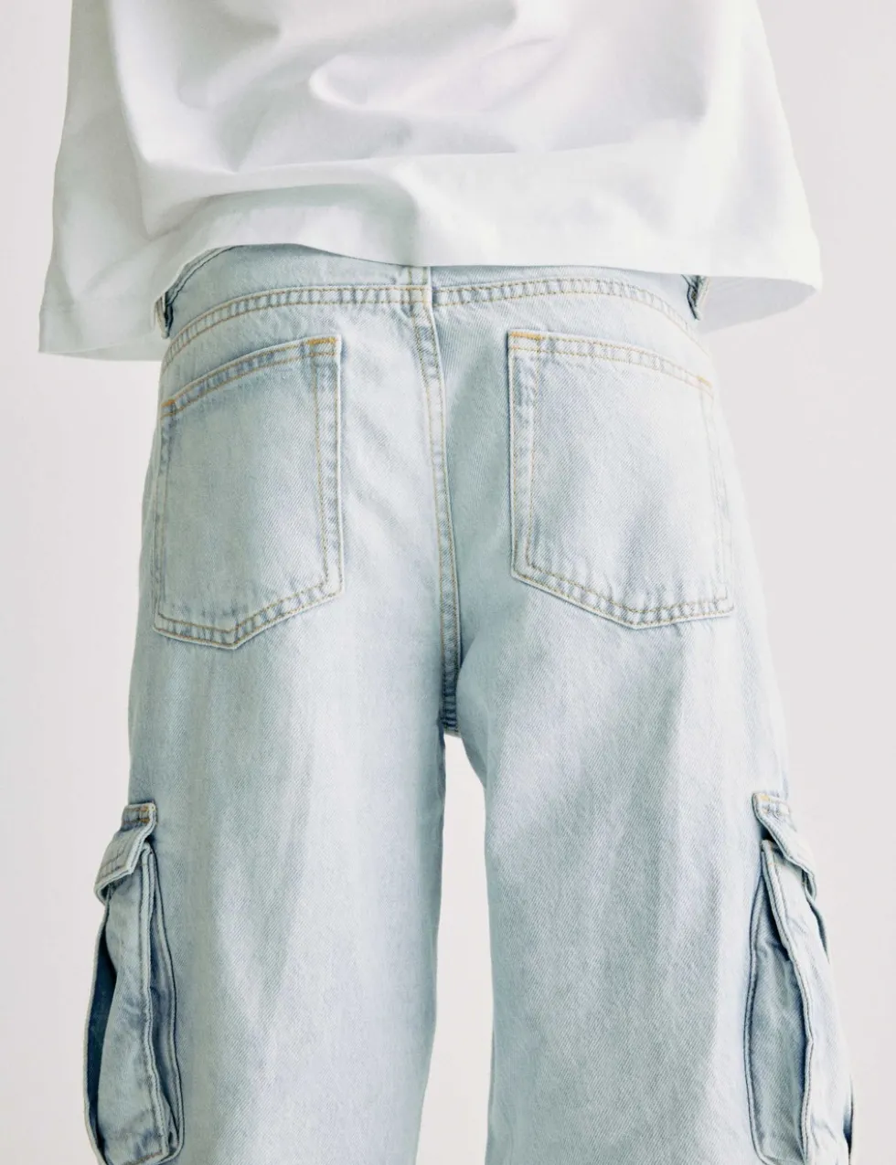 Pure Cotton Cargo Jeans (6-16 Yrs)