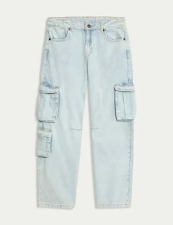 Pure Cotton Cargo Jeans (6-16 Yrs)